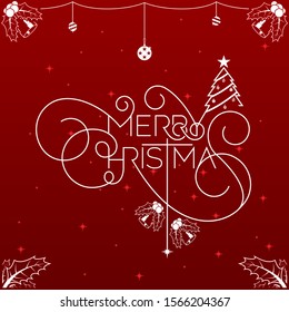 Christmas Wordmark vector illustration for greeting card, banner, logo or any other purpose.