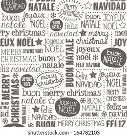 Christmas words seamless pattern