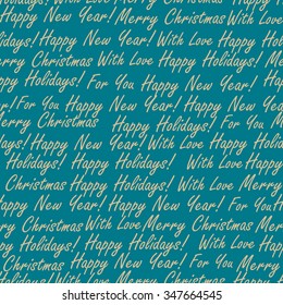 Christmas words seamless pattern