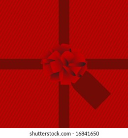 christmas wrap with bow center tag for your input (stripes)