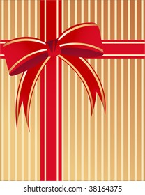Christmas wrap and bow in red and gold tones