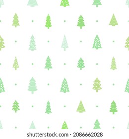 Diseño de papel de envoltura navideña. Patrón ininterrumpido del árbol de Navidad. Sutil fondo vectorial.