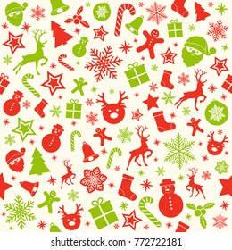 Christmas Wrapping Paper With Seamless Texture. Vector.