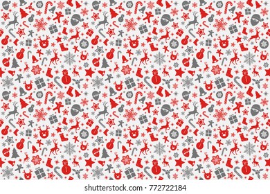 Christmas wrapping paper with seamless texture. Vector.