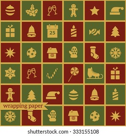 Christmas wrapping paper, vector illustration