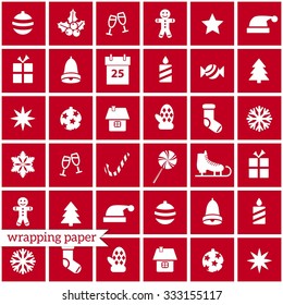 Christmas wrapping paper, vector illustration