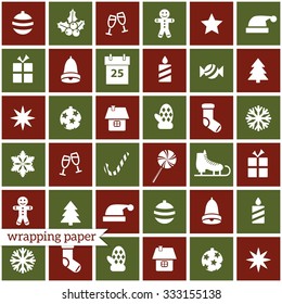 Christmas wrapping paper, vector illustration