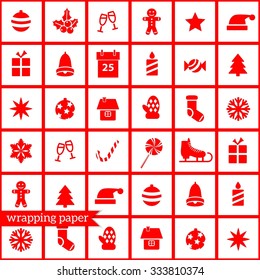 Christmas wrapping paper, vector illustration