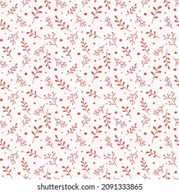 Christmas wrapping paper with Xmas branches. Seamless pattern. Vector