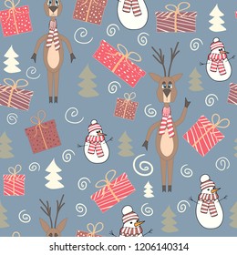 Christmas wrapping seamless pattern retro style vector art