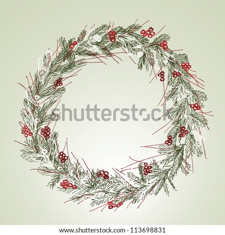 Christmas Wreath Stock Vector (Royalty Free) 113698831 - Shutterstock