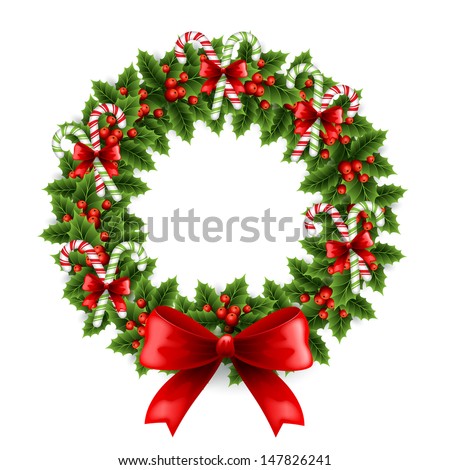 Christmas Wreath Stock Vector (Royalty Free) 147826241 - Shutterstock