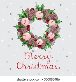 Christmas wreath with apples