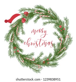 Christmas Wreath Background Stock Vector (Royalty Free) 1239838951