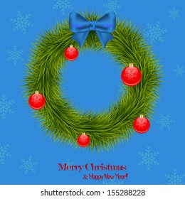 Christmas wreath with Christmas balls