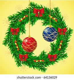 Christmas wreath with balls