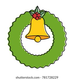 christmas wreath with bell decorative icon