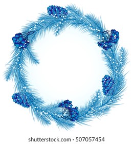 Christmas Wreath In Blue
