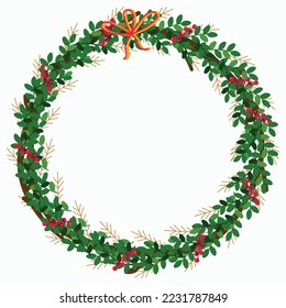 Christmas Wreath Branch Symbol Cute