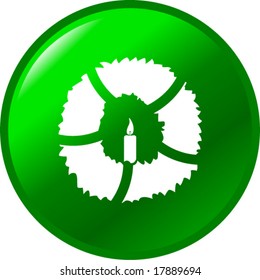 christmas wreath button