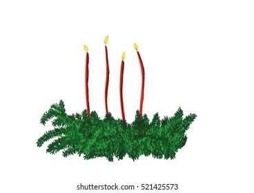 Christmas wreath candles
