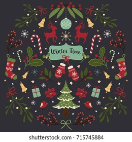 Christmas wreath card 