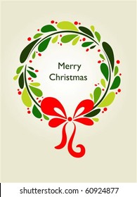 Christmas wreath card template - 1