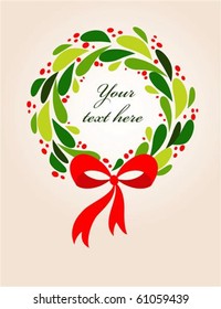 Christmas wreath card template - 2