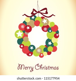 Christmas wreath card template