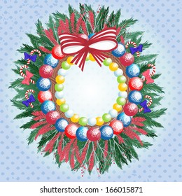 Christmas wreath card template
