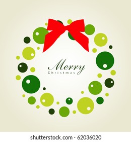 Christmas wreath card template