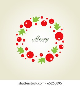 Christmas wreath card template