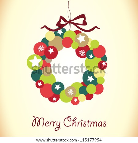 christmas wreath card template stock vector royalty free 115177954
