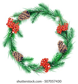 Christmas wreath in color
