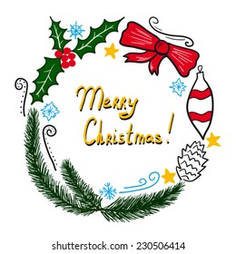 Christmas wreath colored