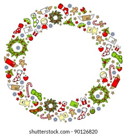 Guerra de Navidad compuesta por elementos y símbolos de las fiestas
