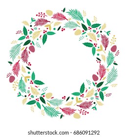 Christmas wreath decoration background