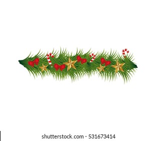 christmas wreath decoration icon vector illustration design