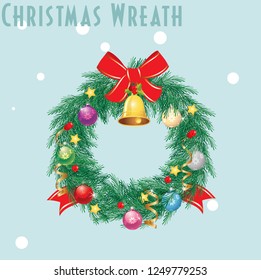 Christmas Wreath decoration vector 