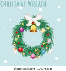 Christmas Wreath decoration vector 