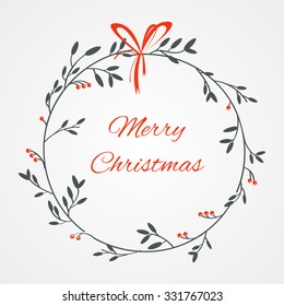 Christmas Wreath Decoration. Vector Illustration