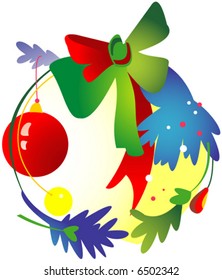 Christmas wreath with decorations