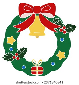 Weihnachtskranzdekorationen, Vektormaterial.