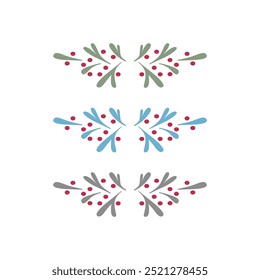 Navidades Elementos de diseño de la corona Vector de Colección aislado en blanco