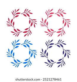 Christmas Wreath Design Elements Collection Vector isolated on White