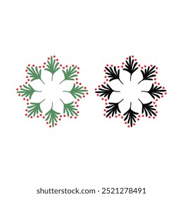 Christmas Wreath Design Elements Collection Vector isolated on White