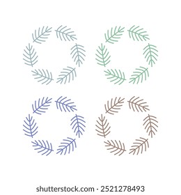 Vetor de coleção de elementos de design de grinalda de Natal isolado no branco