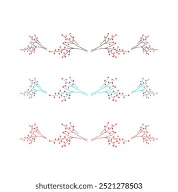 Christmas Wreath Design Elements Collection Vector isolated on White