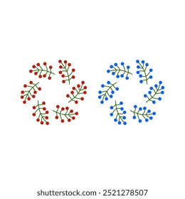 Vetor de coleção de elementos de design de grinalda de Natal isolado no branco