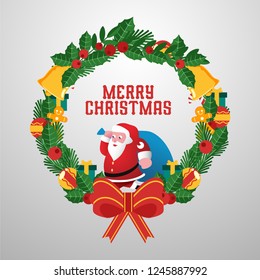 christmas wreath design illustration